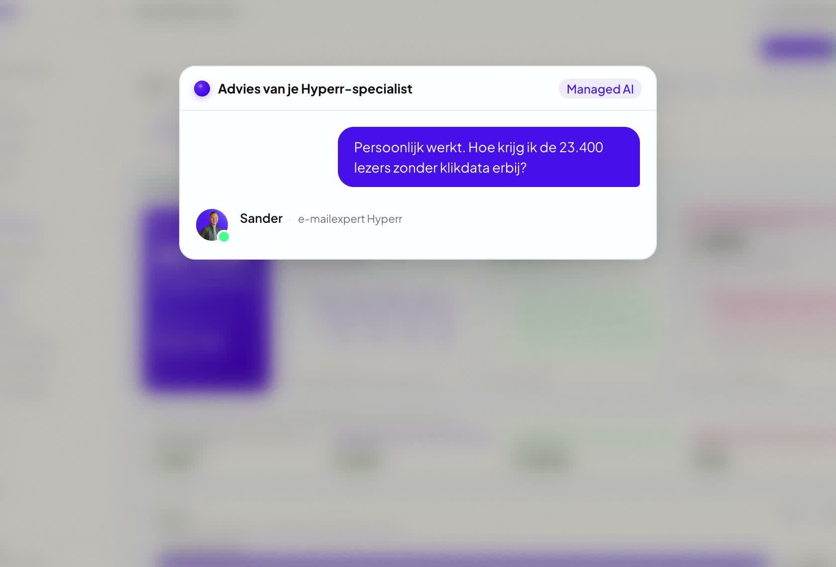 Managed AI, advies van Sander